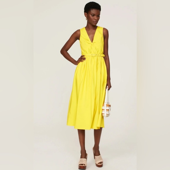 TOCCIN X RTR Bright Yellow Nylon Sleeveless Twist Front Dress Size 8 - Picture 1 of 8